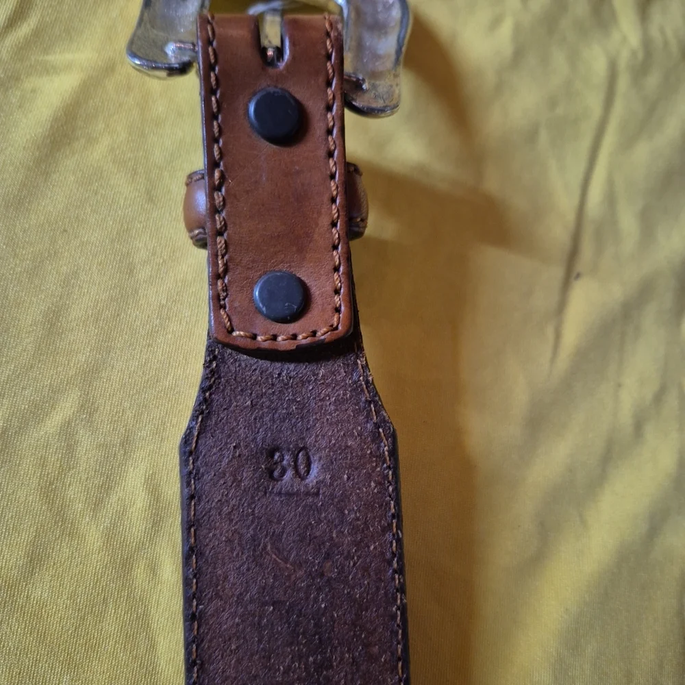Kids Braided Brown Leather Belt with Silver Buckle